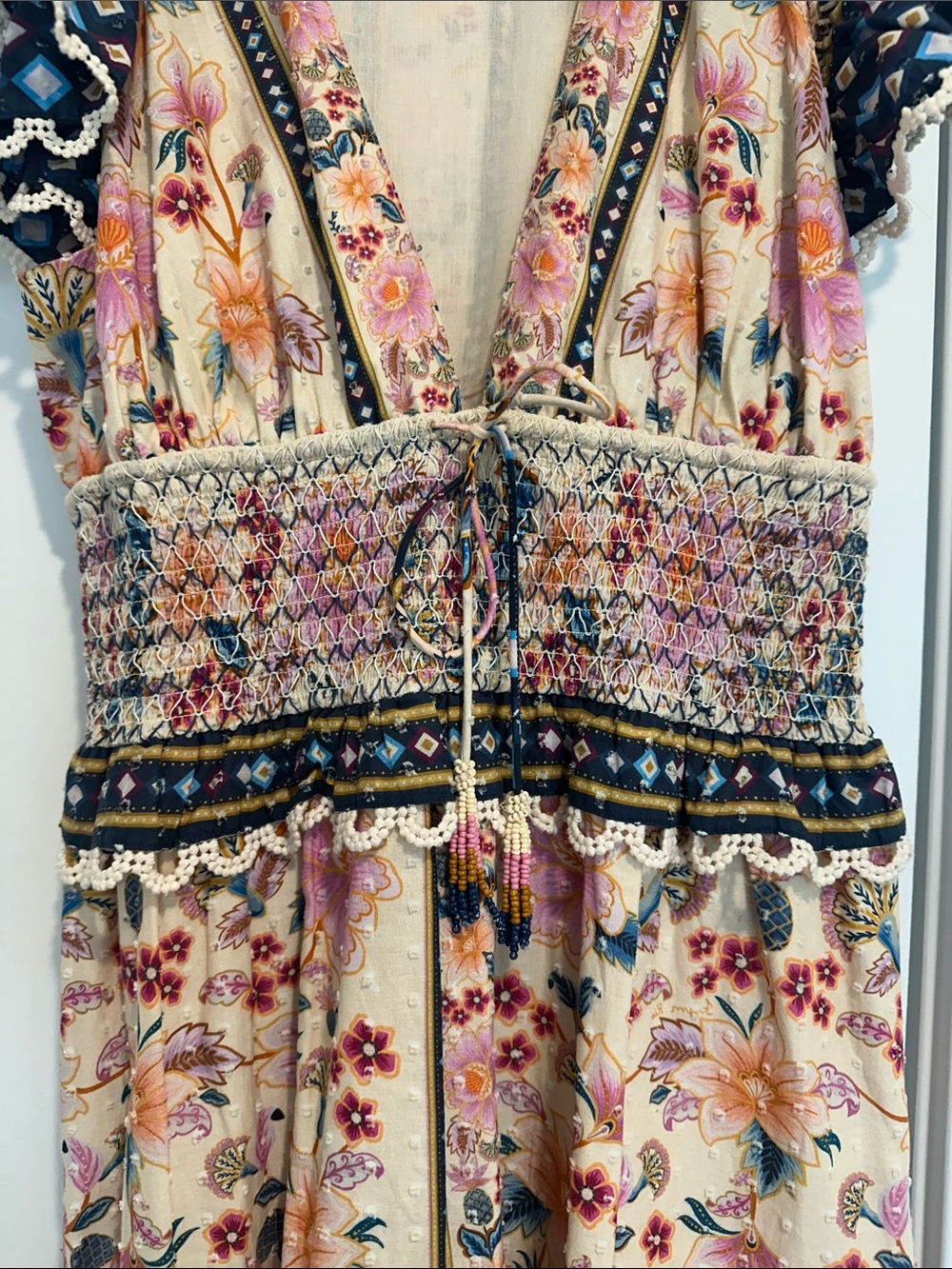 FARM Rio Floral Maxi Dress in Cream, Pink & Blue - Picture 12 of 12